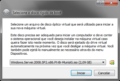 VirtualBox - Disco de Boot