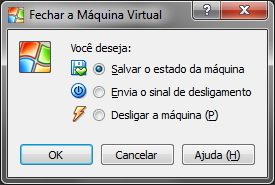VirtualBox - Fechar a máquina virtual