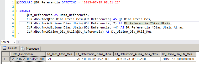 SQL Server - Como calcular dias úteis e feriados função tabela