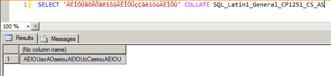 SQL Server - Remove acentuação - Collate