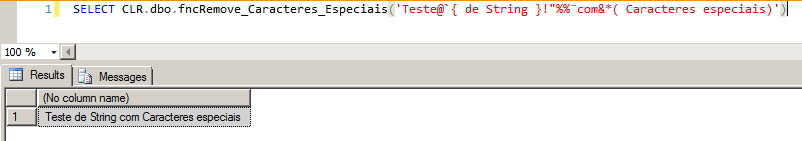 SQL Server - Remover caracteres especiais - UDF