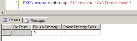 Procedures XP - xp_fileexist