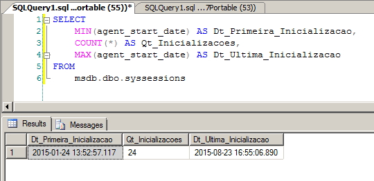 SQL Agent History - 2 syssessions