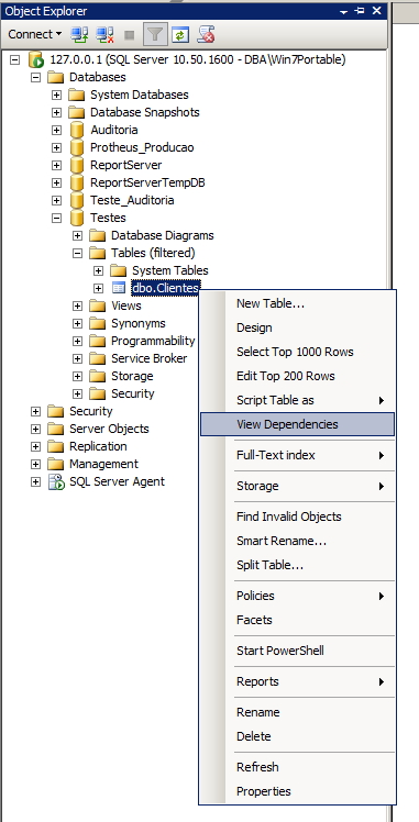 SQL Server - Management Studio Dependencies