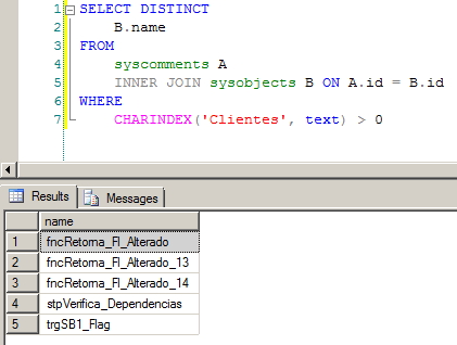SQL Server - Dependency syscomments