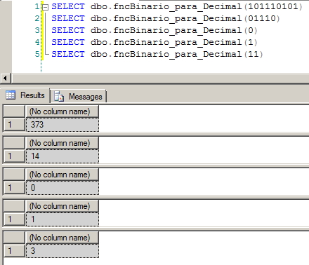 SQL Server - Binário para Decimal