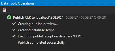 CLR Publish completed successfully