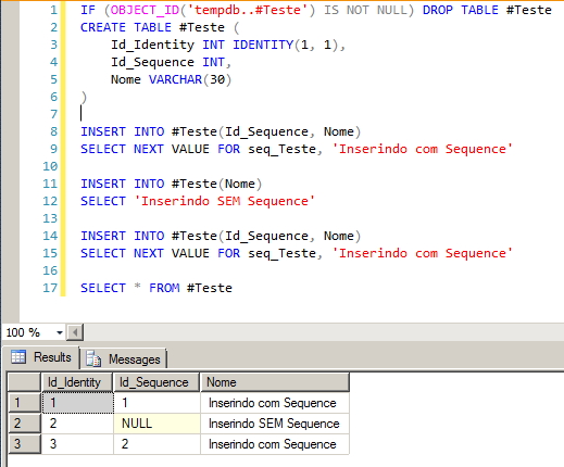 SQL Server - Sequence x Identity