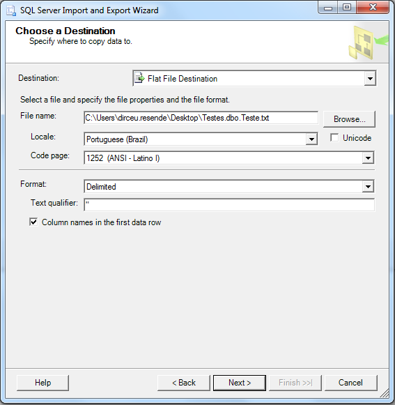 SQL Server - Export data to text file with Management Studio 3