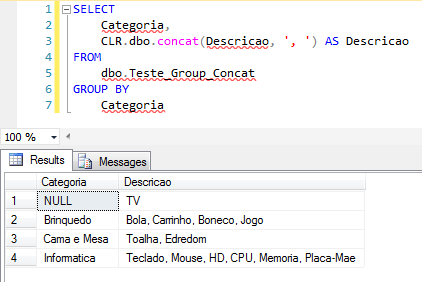 SQL Server - Grouped Concatenation convert rows into string - SQL CLR CSHARP