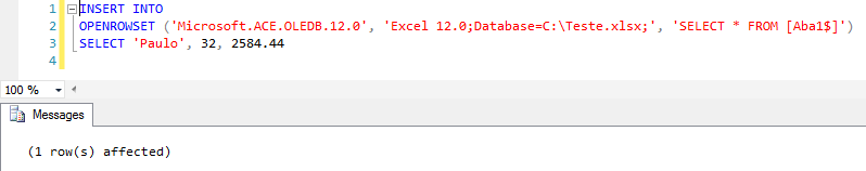 SQL Server - How to insert export data from database to Excel spreadsheet