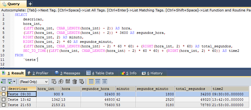 mysql convert int