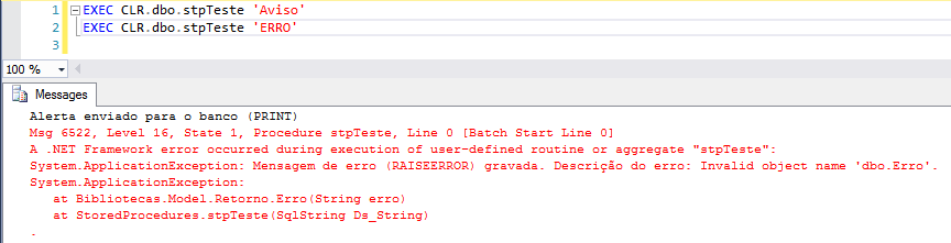SQL Server - sql server clr c # csharp send warnings error messages warnings send text print error messages 2