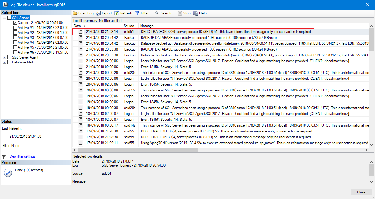 SQL Server - Utilizando a traceflag 3226 para evitar a gravação de ...