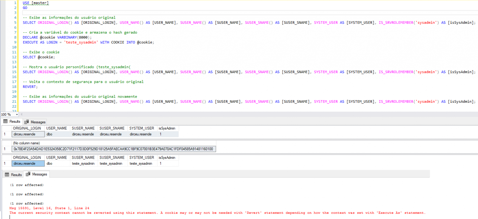 Sql Server Como Utilizar O Execute As Para Executar Comandos Como