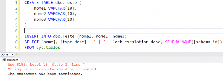 SQL Server - String or binary data would be truncated: O que é, como ...