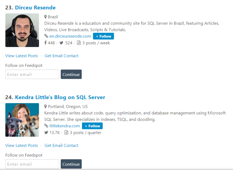 TOP 25 melhores blogs de SQL do mundo! - Dirceu Resende
